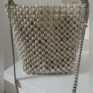 Never Used ZARA Beaded Pearl Purse